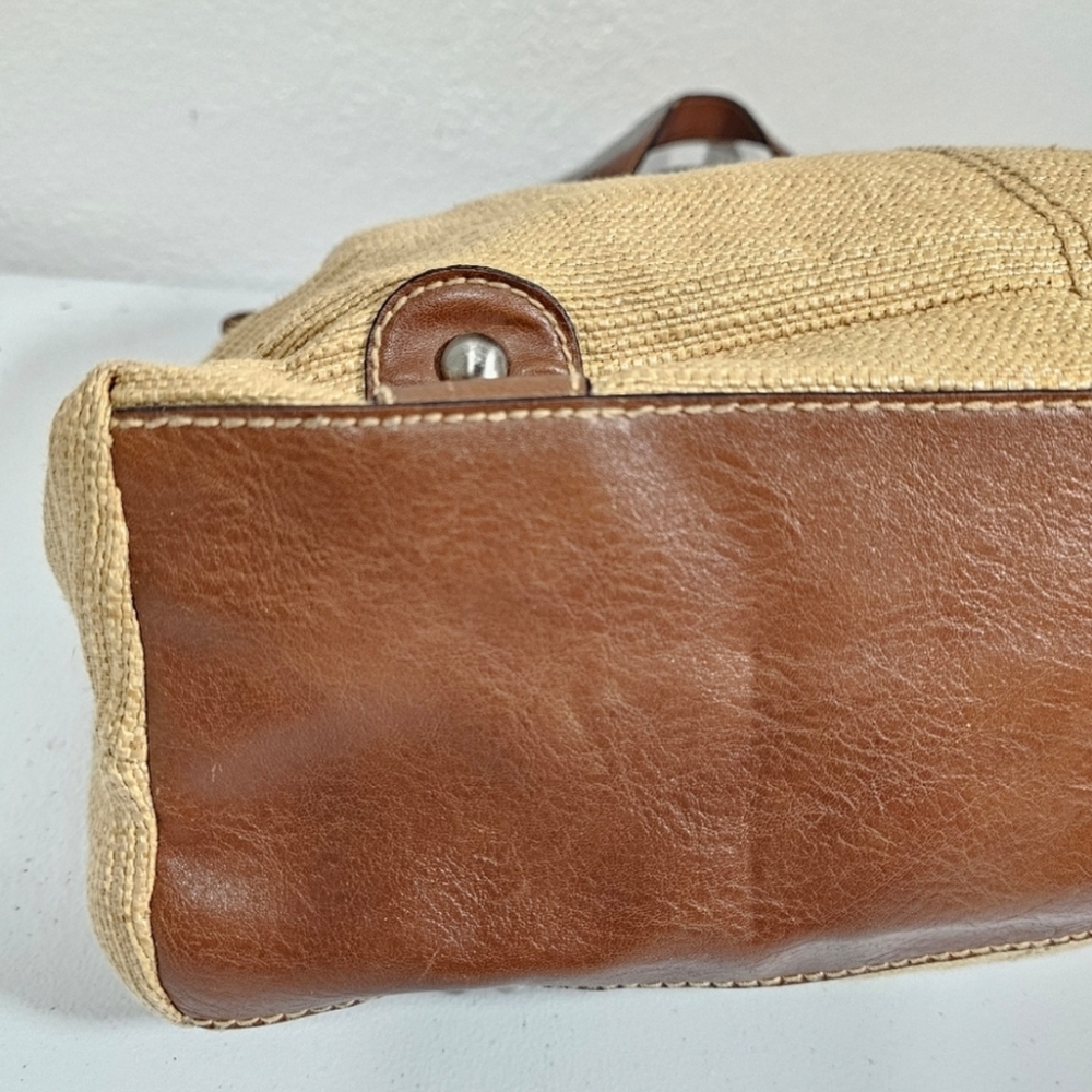 FOSSIL STRAW SATCHEL BAG - Picture 4 of 10